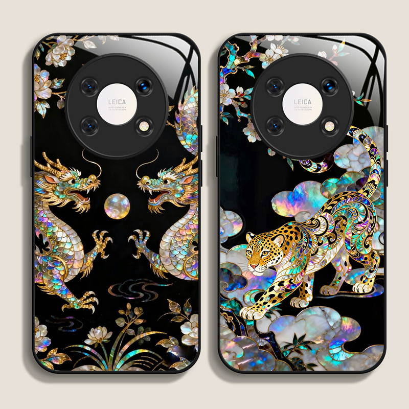 Phone Cases Xiaomi 15 - غطاء هاتف أنيق بنقشة التنين والفهد