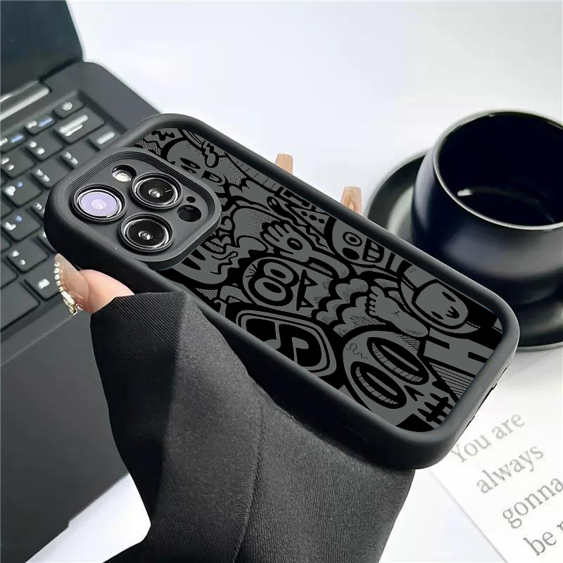 غطاء هاتف بتصميم جرافيتي أسود  - مراجعة Phone Cases Xr Iphone وسعره