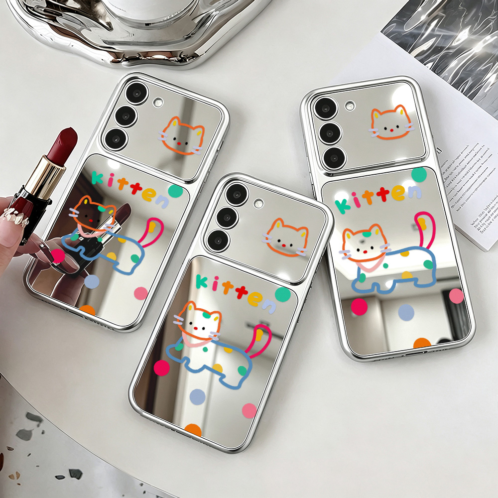 حافظة مرآة بتصميم قطة لطيفة مع - مراجعة Phone Cases Galaxy A16 5G وسعره